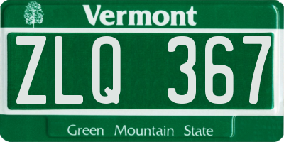 VT license plate ZLQ367