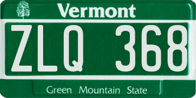 VT license plate ZLQ368