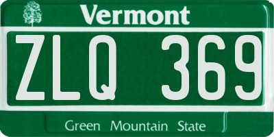 VT license plate ZLQ369