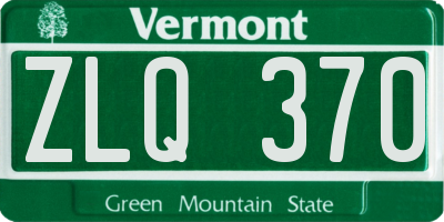 VT license plate ZLQ370