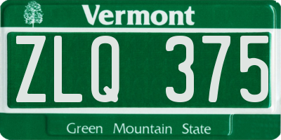 VT license plate ZLQ375