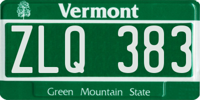 VT license plate ZLQ383