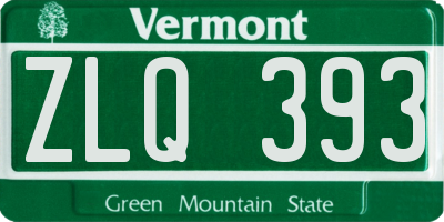 VT license plate ZLQ393