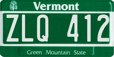 VT license plate ZLQ412