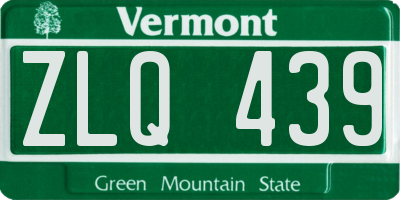 VT license plate ZLQ439