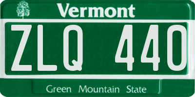 VT license plate ZLQ440