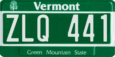VT license plate ZLQ441