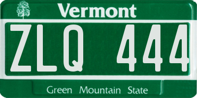 VT license plate ZLQ444