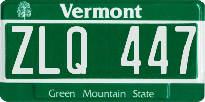 VT license plate ZLQ447
