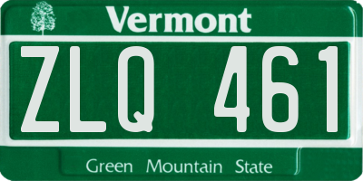 VT license plate ZLQ461