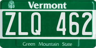 VT license plate ZLQ462