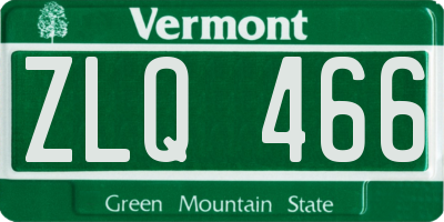 VT license plate ZLQ466
