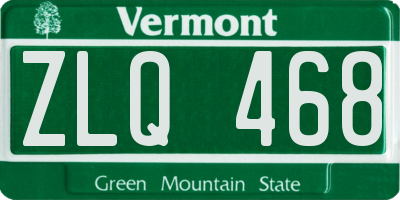 VT license plate ZLQ468