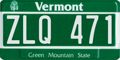 VT license plate ZLQ471