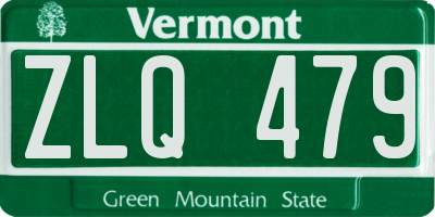 VT license plate ZLQ479