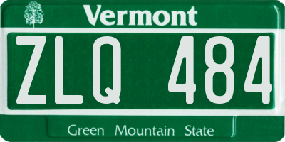 VT license plate ZLQ484