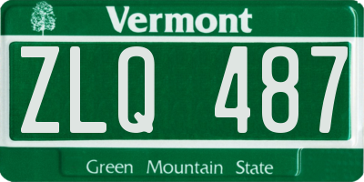 VT license plate ZLQ487
