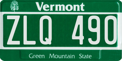 VT license plate ZLQ490