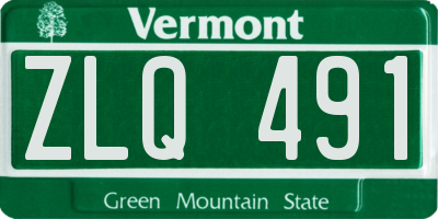 VT license plate ZLQ491