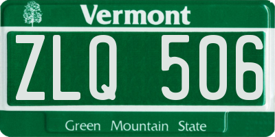 VT license plate ZLQ506