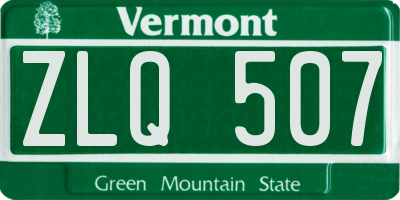 VT license plate ZLQ507