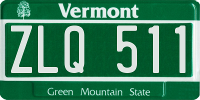 VT license plate ZLQ511