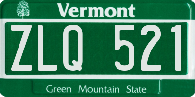 VT license plate ZLQ521