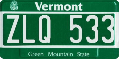 VT license plate ZLQ533