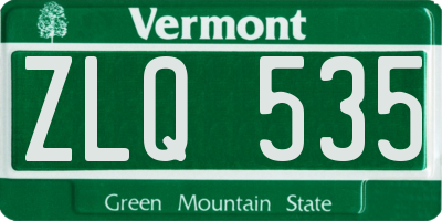 VT license plate ZLQ535