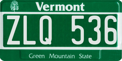 VT license plate ZLQ536