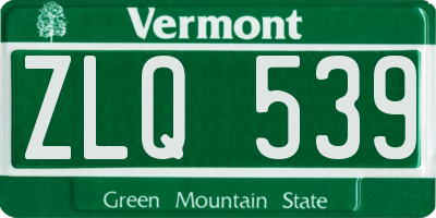 VT license plate ZLQ539