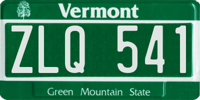 VT license plate ZLQ541
