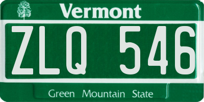 VT license plate ZLQ546