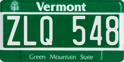 VT license plate ZLQ548