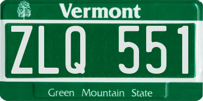 VT license plate ZLQ551