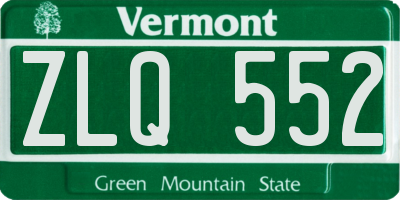 VT license plate ZLQ552