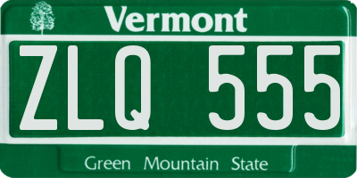 VT license plate ZLQ555