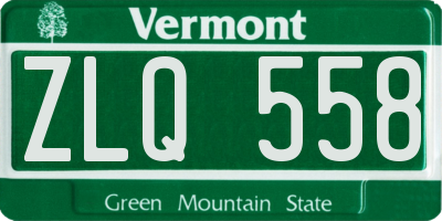VT license plate ZLQ558