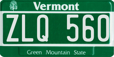VT license plate ZLQ560