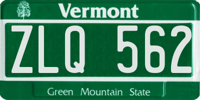 VT license plate ZLQ562