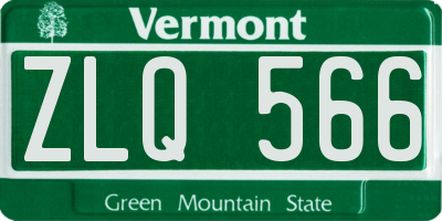 VT license plate ZLQ566