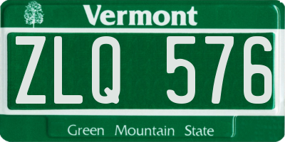 VT license plate ZLQ576