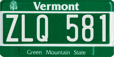 VT license plate ZLQ581