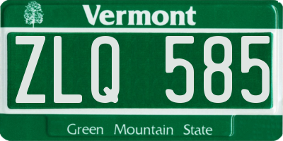 VT license plate ZLQ585