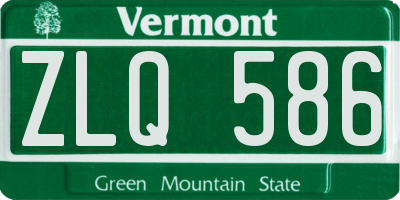 VT license plate ZLQ586