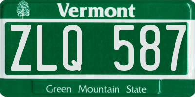 VT license plate ZLQ587