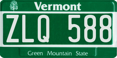 VT license plate ZLQ588