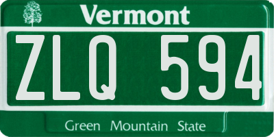 VT license plate ZLQ594