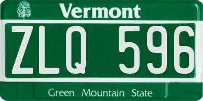 VT license plate ZLQ596