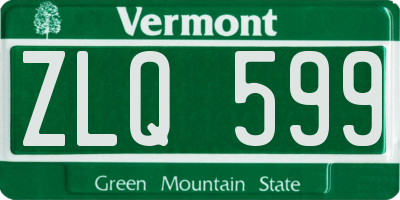 VT license plate ZLQ599